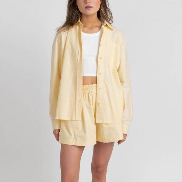 summer loungewear tracksuit women 2 piece set long sleeve shirts and elastic waist pockets shorts solid basic casual lady sets women's, Gray
summer loungewear tracksuit women 2 piece set long sleeve shirts and elastic waist pockets shorts solid basic casual lady sets women's, Gray