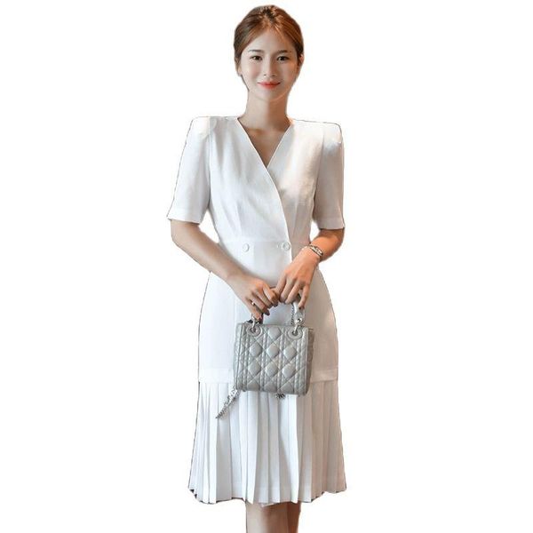 casual dresses korean temperament in the skirt white simple fashion iadies 2021 summer autumn waist pleated intellectual elegant dres, Black;gray
casual dresses korean temperament in the skirt white simple fashion iadies 2021 summer autumn waist pleated intellectual elegant dres, Black;gray