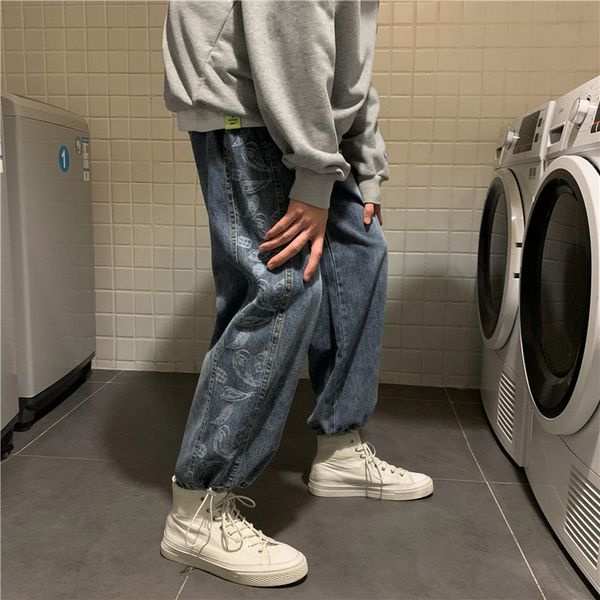Men' Fashion Jeans Cashew Flower Stitching Straight Street Hip Hop Leggings, Black
Men' Fashion Jeans Cashew Flower Stitching Straight Street Hip Hop Leggings, Black