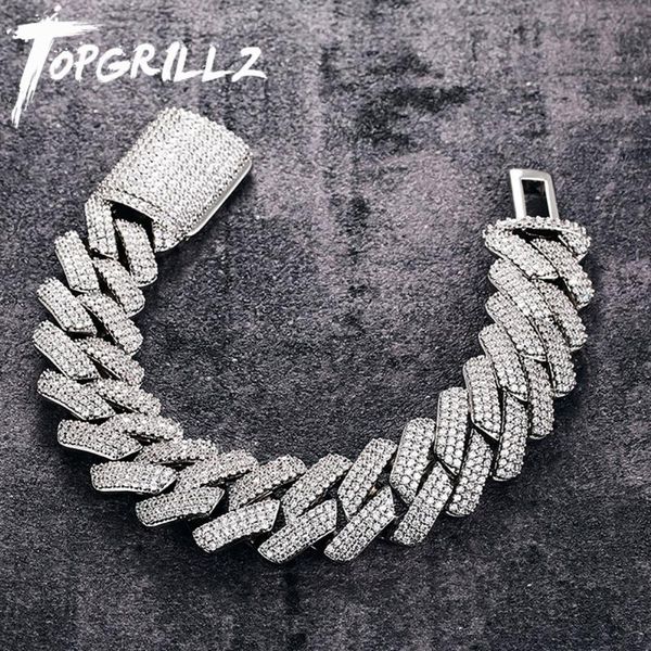 link, chain rillz mens bracelet 20mm 3 row zirconia prong link iced out micro pave cz cuban hip hop fashion jewelry for gift, Black
link, chain rillz mens bracelet 20mm 3 row zirconia prong link iced out micro pave cz cuban hip hop fashion jewelry for gift, Black