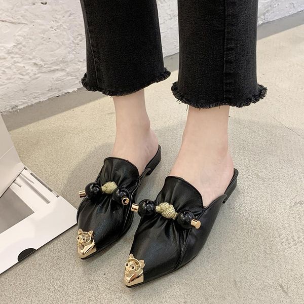 pointed thick with woman slippers female cool spring and summer fashion baotou mulle shoes slides, Black
pointed thick with woman slippers female cool spring and summer fashion baotou mulle shoes slides, Black