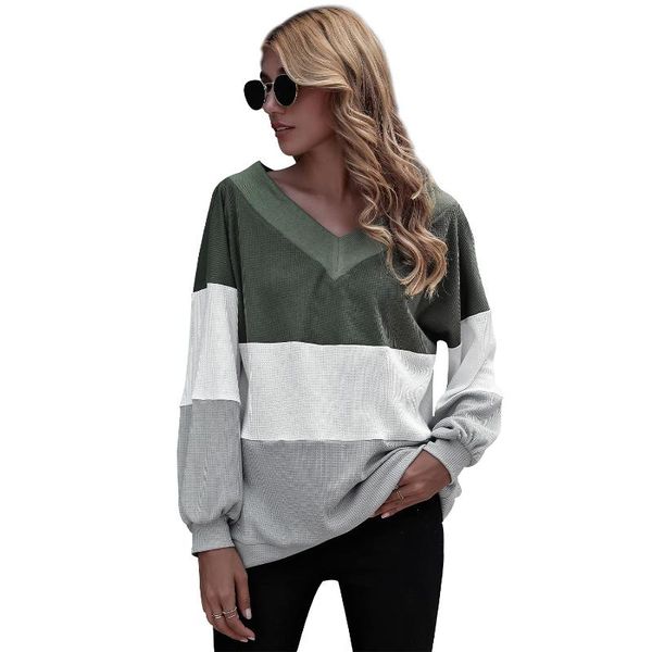 women's blouses & shirts 2021 women spring pullovers shirt casual long sleeve v-neck 3 colors patchwork lantern outwear clothing, White
women's blouses & shirts 2021 women spring pullovers shirt casual long sleeve v-neck 3 colors patchwork lantern outwear clothing, White