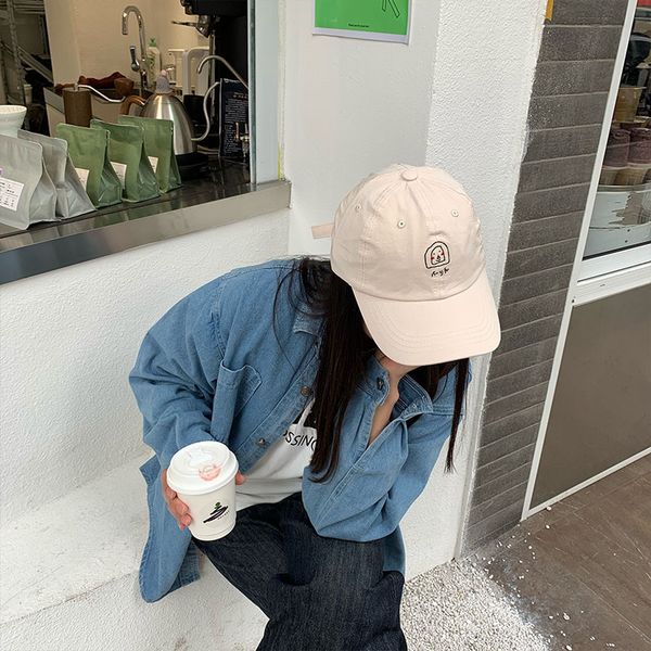black soft baseball hat female spring and summer korean face small curved eaves hole embroidery cartoon cap, Blue;gray
black soft baseball hat female spring and summer korean face small curved eaves hole embroidery cartoon cap, Blue;gray