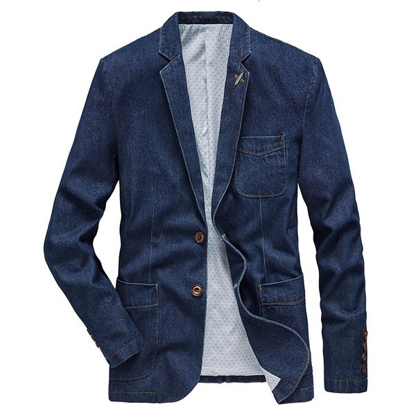 men's suits & blazers m-4xl denim blazer jacket cotton autumn spring fashion male clothes slim fit business jean coats casual my18, White;black
men's suits & blazers m-4xl denim blazer jacket cotton autumn spring fashion male clothes slim fit business jean coats casual my18, White;black