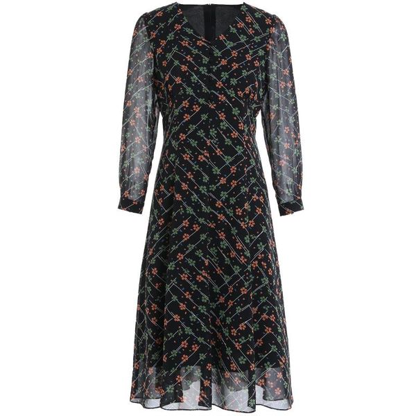 casual dresses gowani women spring autumn dress floral-printed v-neck sheer 3/4 sleeve fit & flare elegant ladies knee length dres, Black;gray
casual dresses gowani women spring autumn dress floral-printed v-neck sheer 3/4 sleeve fit & flare elegant ladies knee length dres, Black;gray