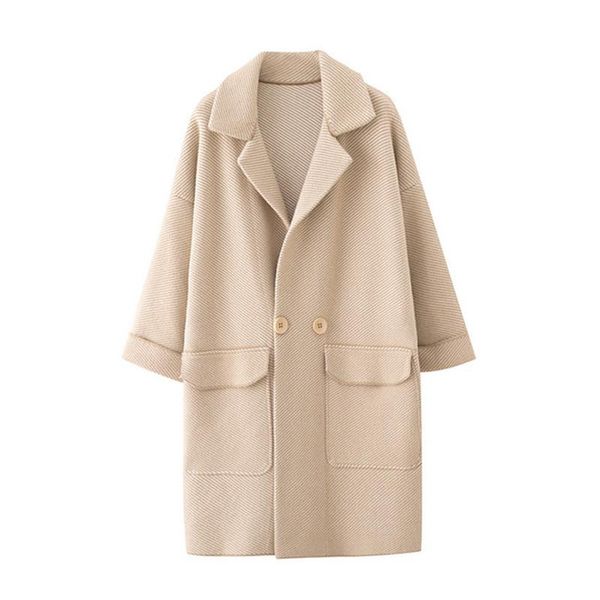 women's trench coats 2021 autumn winter imitation double-sided sweater coat women long knit cardigan parker leisure jacket a647, Tan;black
women's trench coats 2021 autumn winter imitation double-sided sweater coat women long knit cardigan parker leisure jacket a647, Tan;black