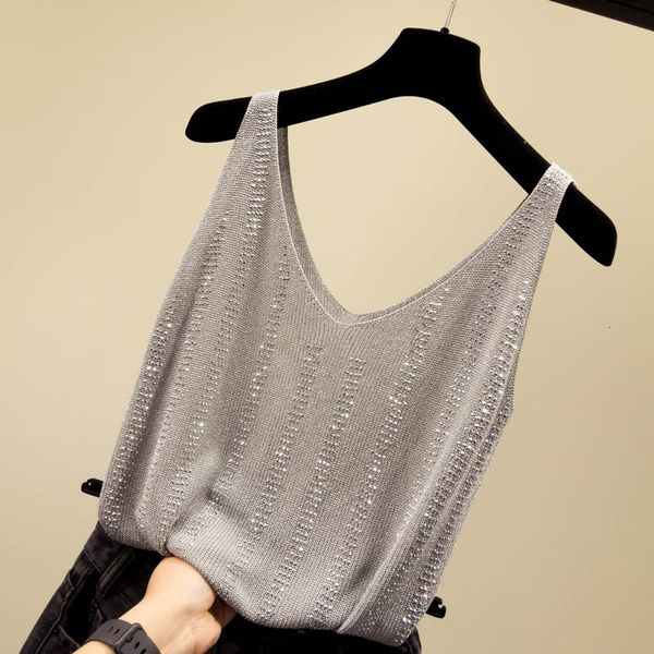 women's sweaters v-neck knitted tank women modis slim basic drilling ice silk camis spring and summer arrival pzi7, White;black
women's sweaters v-neck knitted tank women modis slim basic drilling ice silk camis spring and summer arrival pzi7, White;black