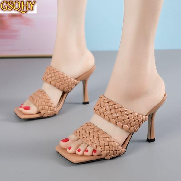leather braided high heels slippers women runway party shoes woman cross wove folds mules thin heel sandals, Black
leather braided high heels slippers women runway party shoes woman cross wove folds mules thin heel sandals, Black