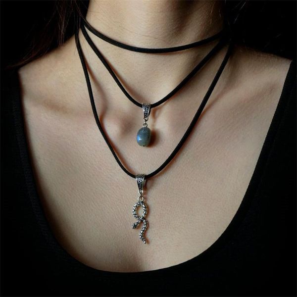 chains snake pendant serpent amulet labradorite necklace 3 strands nature inspired witch jewelry witchy gothic, Silver
chains snake pendant serpent amulet labradorite necklace 3 strands nature inspired witch jewelry witchy gothic, Silver