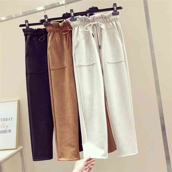 arrival fashion flower bud waist tie pants suede harem women ankle-length high 210527, Black;white
arrival fashion flower bud waist tie pants suede harem women ankle-length high 210527, Black;white