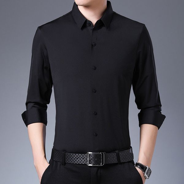 2021 spring autumn long sleeve solid color middle-aged and young people's thin shirt fashion dad's men's 1808, Black
2021 spring autumn long sleeve solid color middle-aged and young people's thin shirt fashion dad's men's 1808, Black