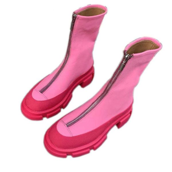 boots style fashion genuine leather front zipper women platform motorcycle round toe thick bottom waterproof ankle, Black
boots style fashion genuine leather front zipper women platform motorcycle round toe thick bottom waterproof ankle, Black