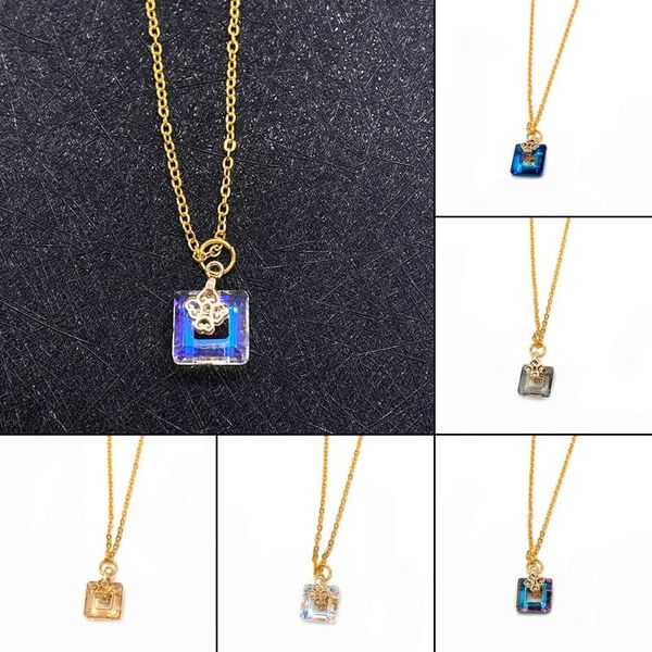 pendant necklaces women's crystal necklace charm square accessories fashion stainless steel for banquet wedding dress, Silver
pendant necklaces women's crystal necklace charm square accessories fashion stainless steel for banquet wedding dress, Silver