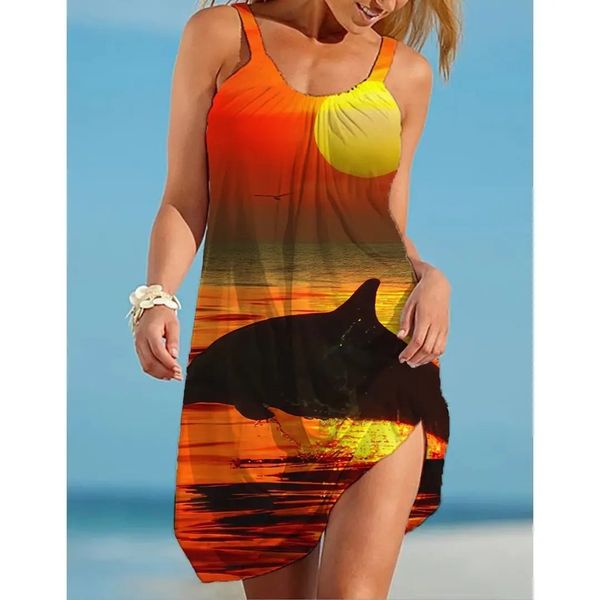 sunrise long-sleeved round neck strap new style 3D printing loose summer beach seabed animal octopus sling sleeveless casual dress, Black;gray
sunrise long-sleeved round neck strap new style 3D printing loose summer beach seabed animal octopus sling sleeveless casual dress, Black;gray