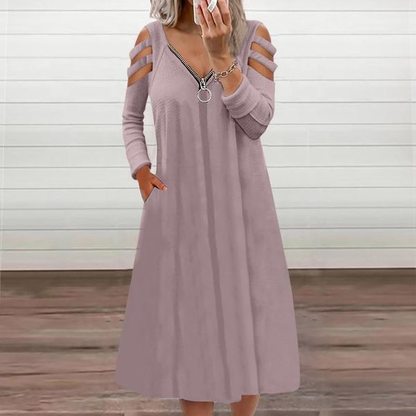 casual dresses zipper long sleeve dress women spring autumn v neck maxi plus size hollow out office lady midi streewear, Black;gray
casual dresses zipper long sleeve dress women spring autumn v neck maxi plus size hollow out office lady midi streewear, Black;gray