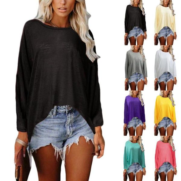 women's knits & tees womens solid long sleeve sweater autumn casual knitted jumper baggy blouse, White
women's knits & tees womens solid long sleeve sweater autumn casual knitted jumper baggy blouse, White