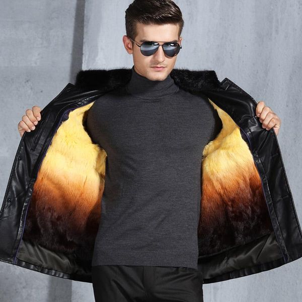 men's leather & faux super warm winter mens coats black/coffee fashion jackets men jaqueta de couro mink collar fur inside, big size m-
men's leather & faux super warm winter mens coats black/coffee fashion jackets men jaqueta de couro mink collar fur inside, big size m-