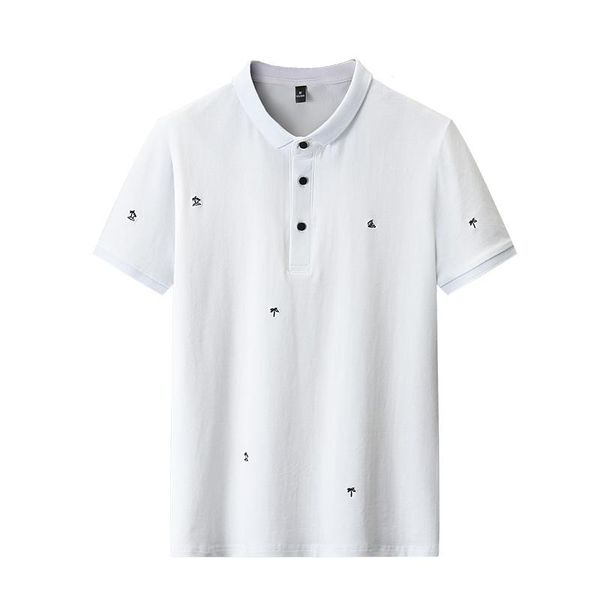 men's polos mens white shirt summer short sleeve embroidery casual men cotton clothes 4xl,dt163, White;black
men's polos mens white shirt summer short sleeve embroidery casual men cotton clothes 4xl,dt163, White;black