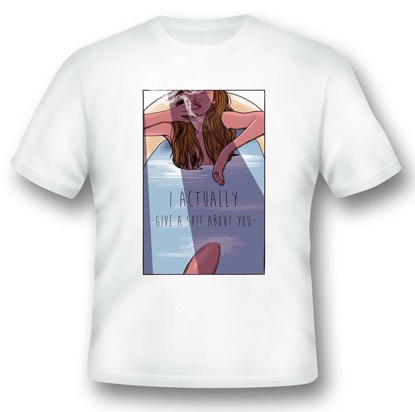 i actually give a sh@t about you black or white tee, White;black