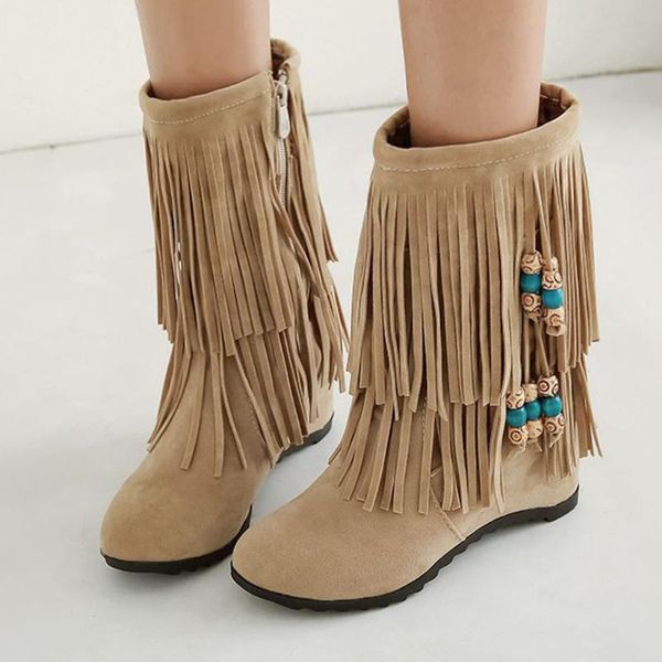 boots women's suede long fringe winter embroidered fashion female warm zipper snow shoes large size m840#, Black
boots women's suede long fringe winter embroidered fashion female warm zipper snow shoes large size m840#, Black