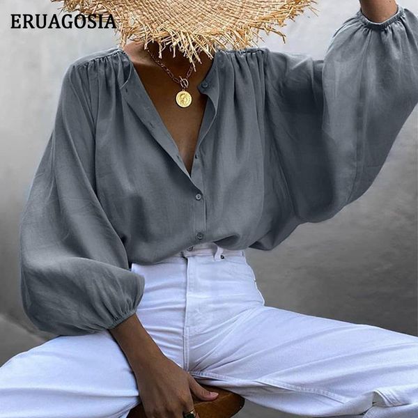 women blouse lantern sleeve shirts fashion vintage shirt solid ladies casual loose blouses 2021 women's &, White
women blouse lantern sleeve shirts fashion vintage shirt solid ladies casual loose blouses 2021 women's &, White