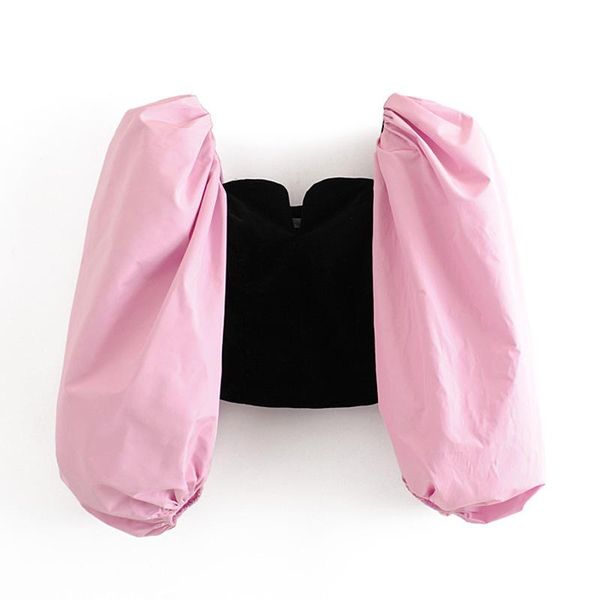women's blouses & shirts vintage stylish spliced velvet short women fashion back zipper smocks elegant ladies long lantern sleeve, White
women's blouses & shirts vintage stylish spliced velvet short women fashion back zipper smocks elegant ladies long lantern sleeve, White