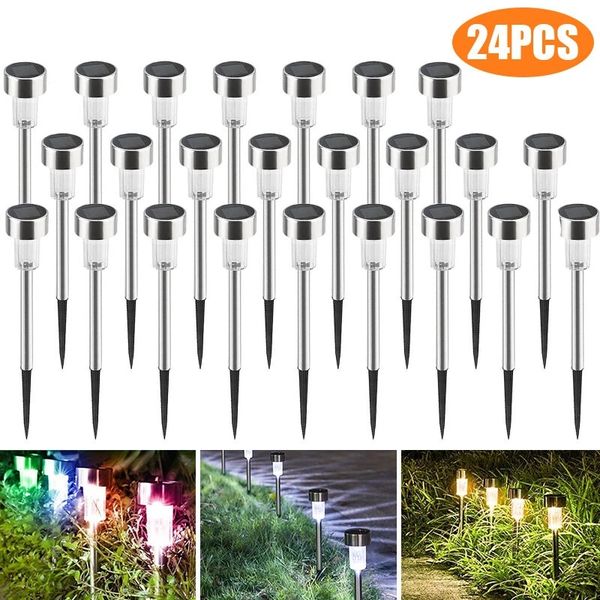 24pcs led solar lawn path light stainless steel waterproof garden landscape lamp for home street decor - warm white
24pcs led solar lawn path light stainless steel waterproof garden landscape lamp for home street decor - warm white