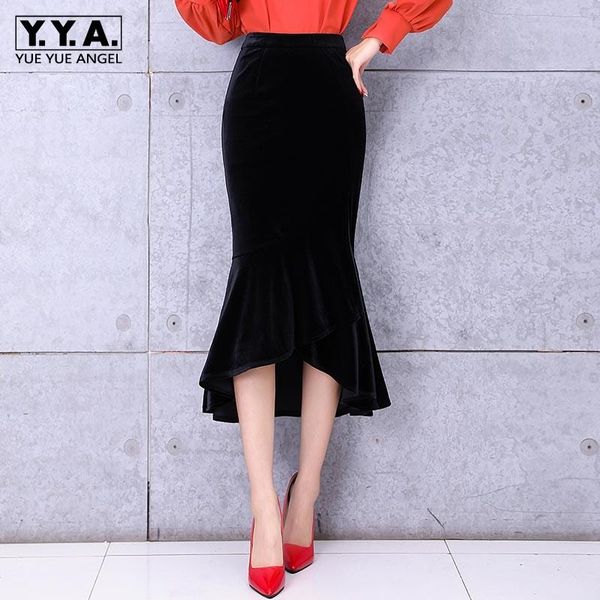 skirts gold velvet mid-length women high waist autumn winter irregular ruffle female wrap black solid fishtail skirt
skirts gold velvet mid-length women high waist autumn winter irregular ruffle female wrap black solid fishtail skirt