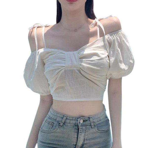 women's blouses & shirts slash neck blouse summer lace up sweet exposed navel short sleeves shirt, White
women's blouses & shirts slash neck blouse summer lace up sweet exposed navel short sleeves shirt, White