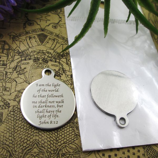 40pcs--stainless steel charms"i am the light of th e world: he that followeth me..." more style choosing diy pendants fo necklace, Bronze;silver
40pcs--stainless steel charms"i am the light of th e world: he that followeth me..." more style choosing diy pendants fo necklace, Bronze;silver