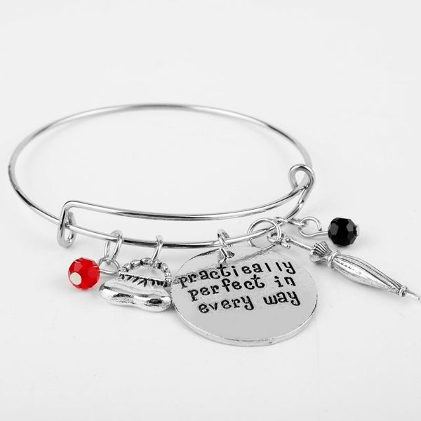 charm bracelets dongsheng mary poppins bangle bracelet"practically perfect in every way"hand stamped letter bracelet the handbag,u, Golden;silver
charm bracelets dongsheng mary poppins bangle bracelet"practically perfect in every way"hand stamped letter bracelet the handbag,u, Golden;silver
