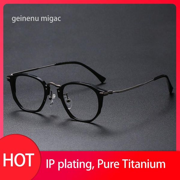 fashion sunglasses frames geinenu migac brand titanium optical frame japanese gold carving men's glasses acetate gm9675, Black 
fashion sunglasses frames geinenu migac brand titanium optical frame japanese gold carving men's glasses acetate gm9675, Black