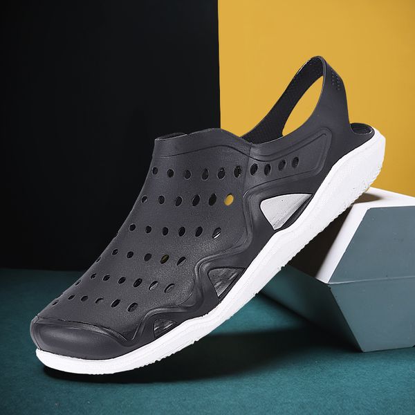 2021 spring and summer mens new one-legged hole shoes beach shoes all-match sandals wear-resistant non-slip slippers 40-45, Black
2021 spring and summer mens new one-legged hole shoes beach shoes all-match sandals wear-resistant non-slip slippers 40-45, Black