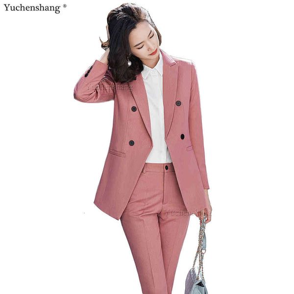 women's suits & blazers new pink yellow black women pant suit blazer jacket trouser 2 pieces set office lady work wear uniform, White;black
women's suits & blazers new pink yellow black women pant suit blazer jacket trouser 2 pieces set office lady work wear uniform, White;black
