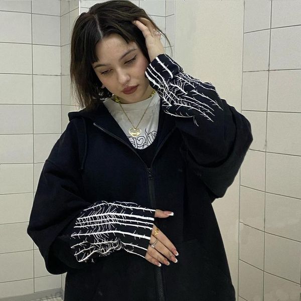 women's hoodies & sweatshirts y2k women jacket coat harajuku print streetwear zipper hooded e-girl punk sweatshirt cardigan vero clothe, Black
women's hoodies & sweatshirts y2k women jacket coat harajuku print streetwear zipper hooded e-girl punk sweatshirt cardigan vero clothe, Black