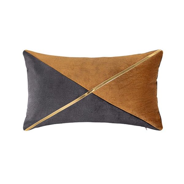 cushion/decorative pillow luxury home decorative pillows 30*50 / 45*45cm american pu splicing pillowcase waist model room sofa cushion cover