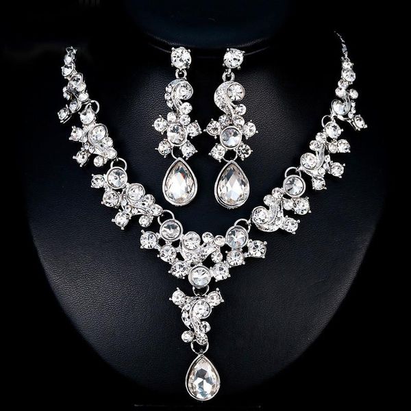 earrings & necklace luxury fashion elegant big rhinestone bride jewelry set silver color teardrop sets for women wedding gift
earrings & necklace luxury fashion elegant big rhinestone bride jewelry set silver color teardrop sets for women wedding gift