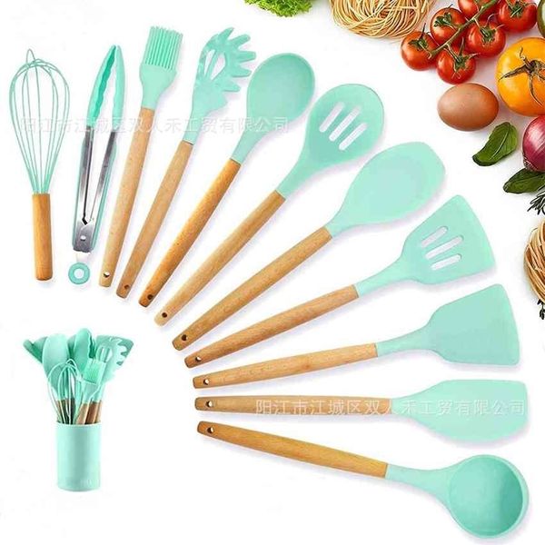 silicone non 12 piece stick set pot high temperature resistant cooking spatula spoon kitchenware
silicone non 12 piece stick set pot high temperature resistant cooking spatula spoon kitchenware
