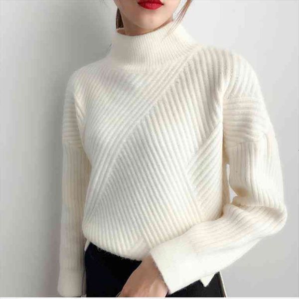 h.sa women winter turtleneck pullovers womens sweaters vertical solid knit pull jumpers beige warm thick femme, White;black
h.sa women winter turtleneck pullovers womens sweaters vertical solid knit pull jumpers beige warm thick femme, White;black