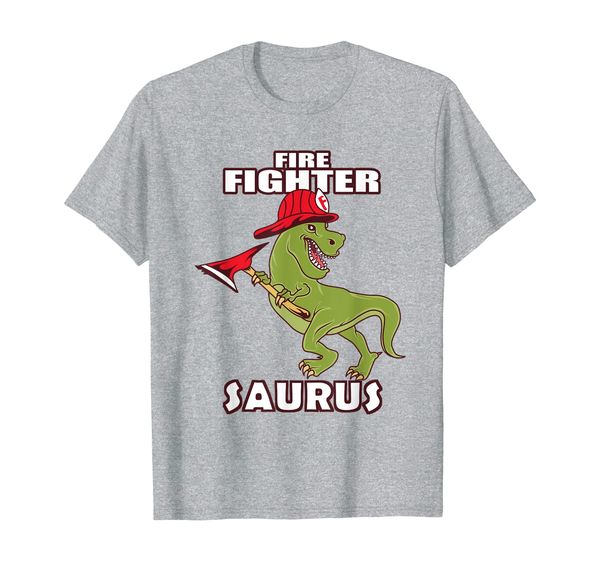 firefightersaurus firefighter t-shirt firefighter-a-saurus t-shirt, White;black