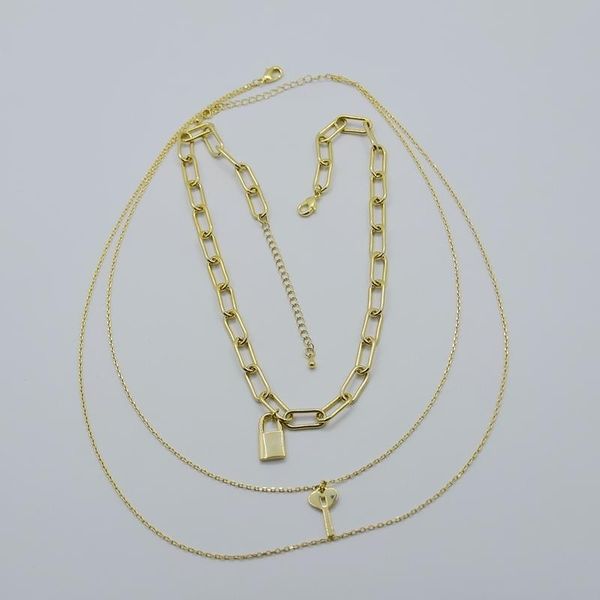 stylish personality multi-layer necklace key lock metallic texture cool wind set pendant necklaces, Silver
stylish personality multi-layer necklace key lock metallic texture cool wind set pendant necklaces, Silver
