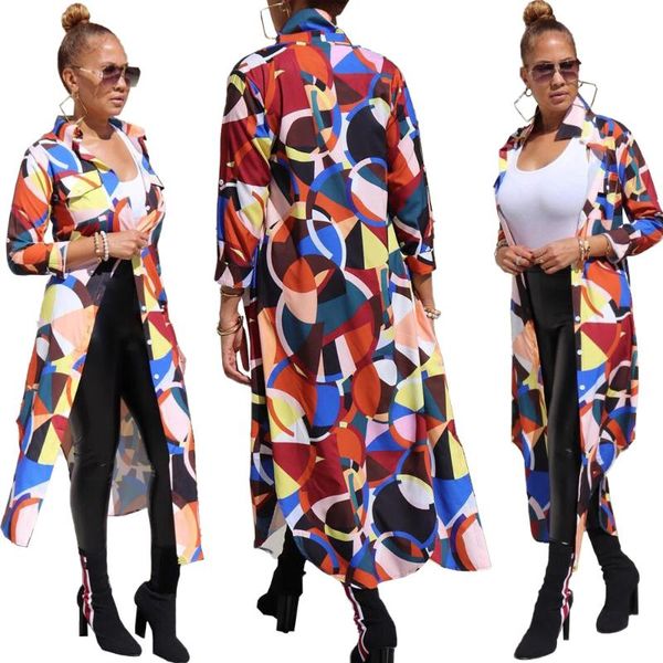 women's blouses & shirts ar5468 european and american 2021 fashion colorful geometric shirt jacket cloak, White
women's blouses & shirts ar5468 european and american 2021 fashion colorful geometric shirt jacket cloak, White