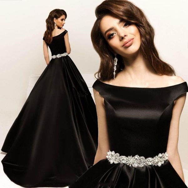 party dresses black long evening dress with crystal sash vintage prom gowns vestido de festa cap sleeves gown ceremony, White;black
party dresses black long evening dress with crystal sash vintage prom gowns vestido de festa cap sleeves gown ceremony, White;black
