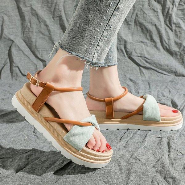sandals women's ankle strap color matching platform buckle flat shoes fashion summer roman beach, Black
sandals women's ankle strap color matching platform buckle flat shoes fashion summer roman beach, Black