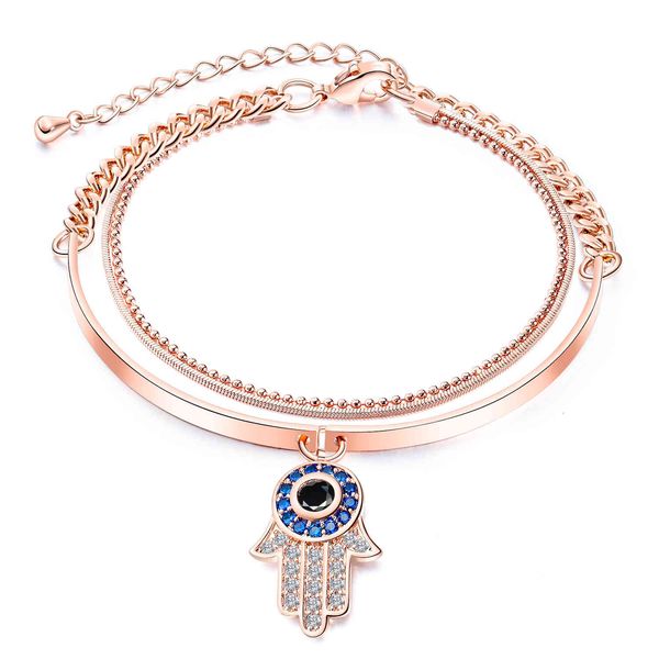 copper plated rose gold women's bracelet multi layer design personalized fatima hand, Golden;silver
copper plated rose gold women's bracelet multi layer design personalized fatima hand, Golden;silver