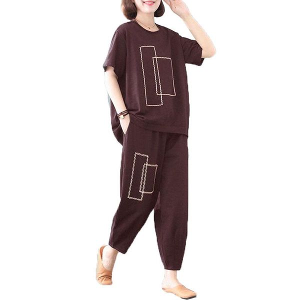 women's two piece pants cotton-containing plus size 5xl set women 2021 spring and summer loose casual sports suits ladies 2pcs c996, White
women's two piece pants cotton-containing plus size 5xl set women 2021 spring and summer loose casual sports suits ladies 2pcs c996, White