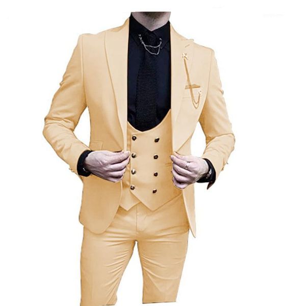 men's suits & blazers 2021 men 3 pieces champagne silm fit wedding groom formal business tuxedos (jacket+vest+pants), White;black
men's suits & blazers 2021 men 3 pieces champagne silm fit wedding groom formal business tuxedos (jacket+vest+pants), White;black