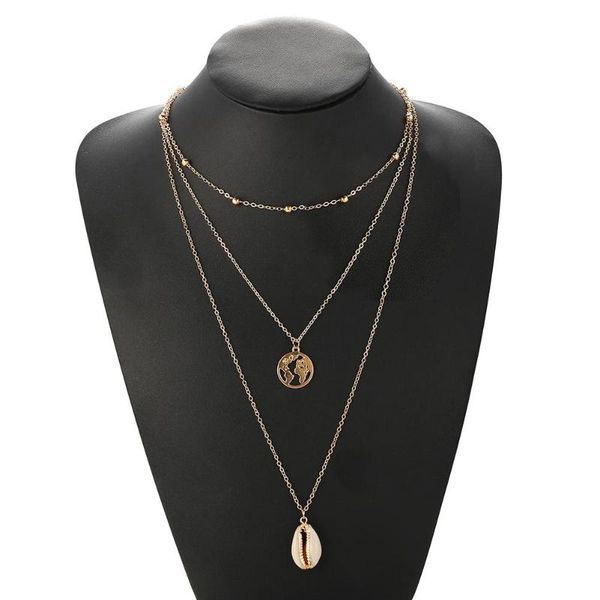 pendant necklaces men and women necklace alloy creative retro shell-shape hollow map multi-layer quality water wave chain jewelry, Silver
pendant necklaces men and women necklace alloy creative retro shell-shape hollow map multi-layer quality water wave chain jewelry, Silver