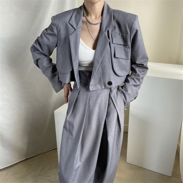 women's two piece pants alien kitty office wear femme set formal fashion suit minimalist high waist coat straight slim casual wide leg, White
women's two piece pants alien kitty office wear femme set formal fashion suit minimalist high waist coat straight slim casual wide leg, White