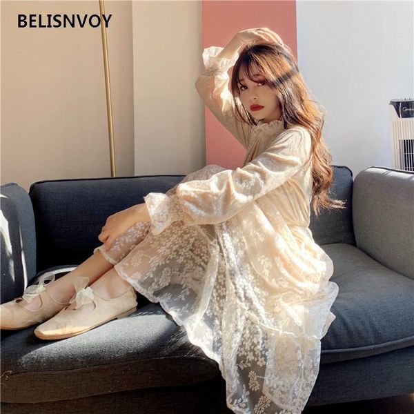 mori girl white elegant dresses women lace fairy party vestidos sweet high waist female autumn korea chic midi dress casual, Black;gray
mori girl white elegant dresses women lace fairy party vestidos sweet high waist female autumn korea chic midi dress casual, Black;gray